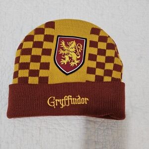 Gryffindor Beanie Hat - Maroon & Gold Checker Knit